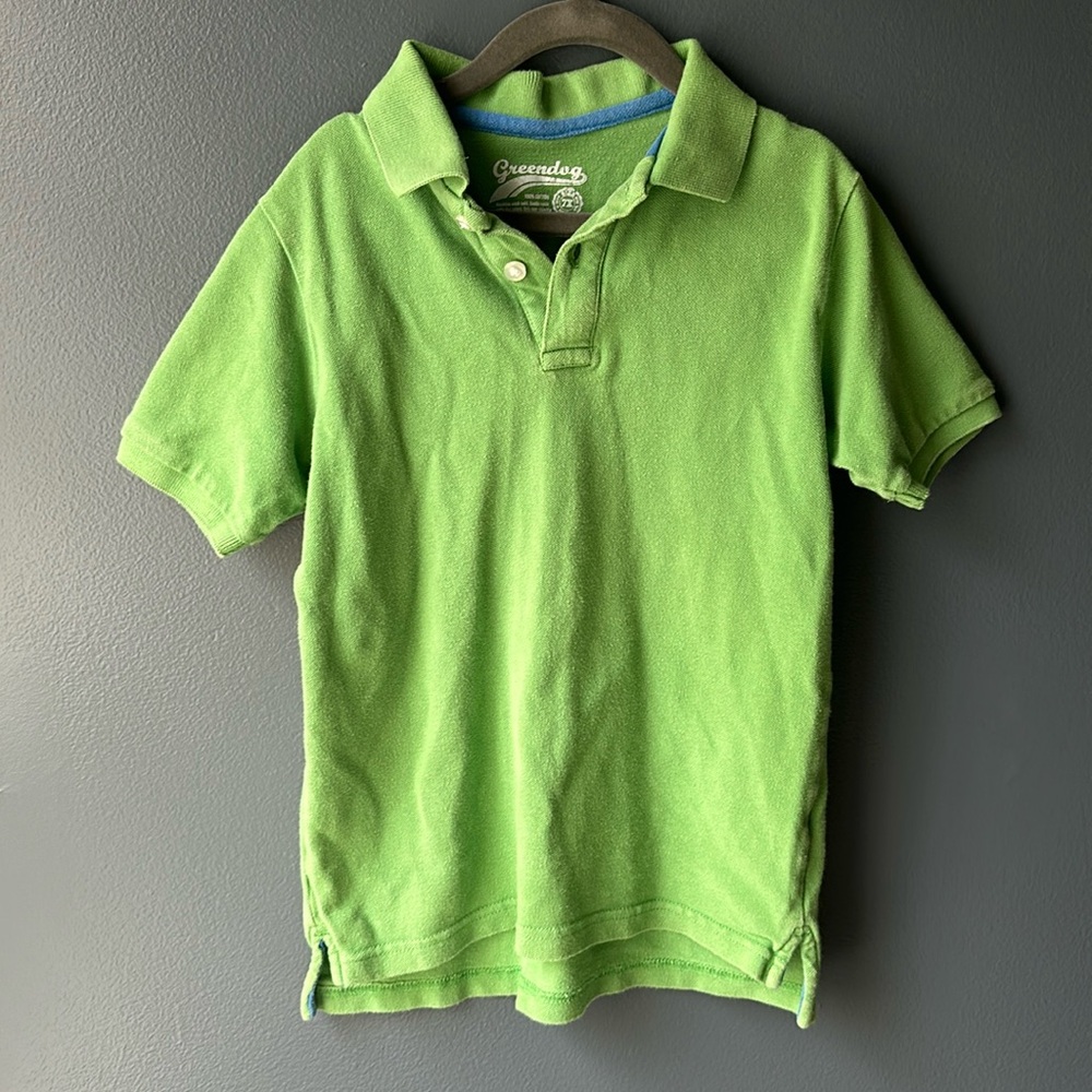💚 Greendog Green Boys Polo Shirt size 7x